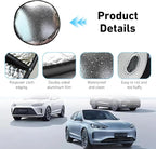 Car Steering Wheel Sun Shade, 18.1" Sun-proof Anti-aging Steering Wheel Sun Cover, Edge-locking Heat-insulated Fully Wrapped Protector, Universal for Most Cars (Silver)