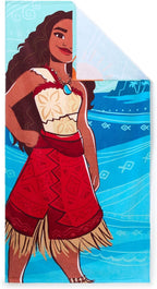 Store Official Moana Beach Towel with the Princess of Motunui Screen Art on the Topside - Measures 29" x 58" - Soft & Absorbent for Pool or Beach - Bath Towels for Kids Who Love Moana Films