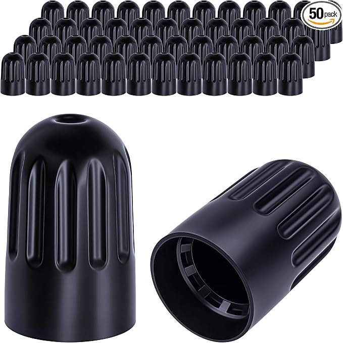 50PCS TPMS Tire Valve Long Stem Caps, Black Plastic Wheel Tire Valve Stem for TR20008 TPMS, Universal Long Stem Caps for Cars, SUV, Trucks, Bikes, Motorcycles, Bicycles