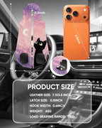 Purse Holder for Car, 2 Pack Heavy Duty Purse Hanger for Car, PU Leather Car Seat Hooks for Purses and Bags, Cute Pink Starry Sky Cat Headrest Organizer for Handbags & Backpacks