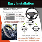 D Shaped Bling Comfy Steering Wheel Cover with Jumbo Crystal Rhinestones, Anti-Slip Diamond Leather, Flat Bottom 14.5-15 Inch (Colorful)