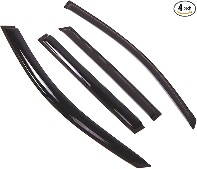 Outside Mount Window Vent Visors Rain Guards Compatible with Porsche Cayenne 2003-2010 | Side Window Wind Deflectors Rain Shields | Smoke Tinted, 4 Pcs Set, DGWV-734