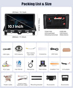 2G+64G Android Car Stereo for Honda Accord 8th 2008-2013 with Wireless Carplay Android Auto Mirror Link 10.1 inch Touchscreen Car Radio with GPS Navigation WiFi 26UI Bluetooth FM Backup Camera MIC