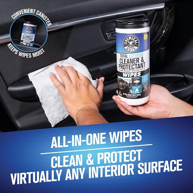 Canister Wipes - VRP & Total Car Interior Cleaner & Protectant, Great for Cars, Trucks, SUVs, RVs, & More (60 Ct)