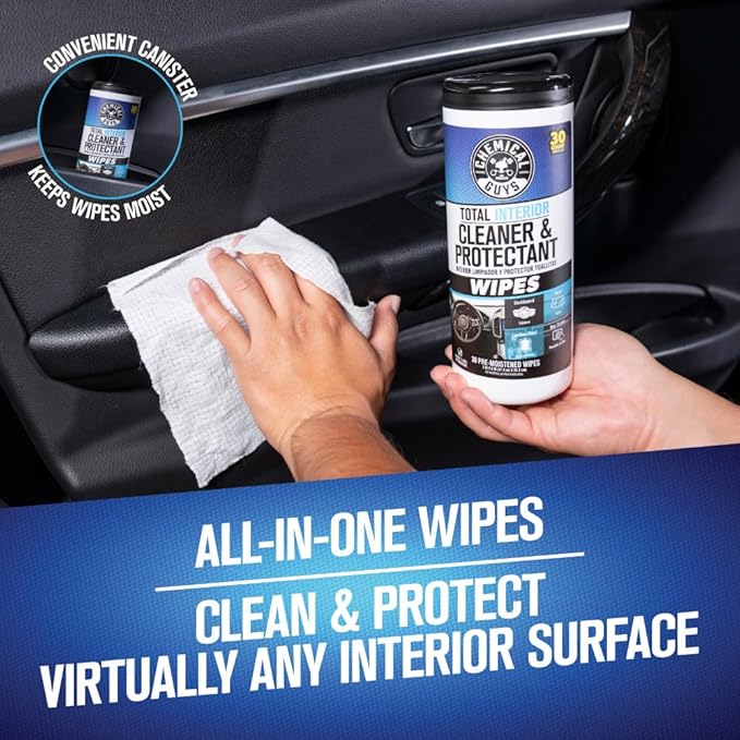 Canister Wipes - Total Interior Cleaner & Protectant, Great For Cars, Trucks, SUVs, RVs, & More (60 Ct)