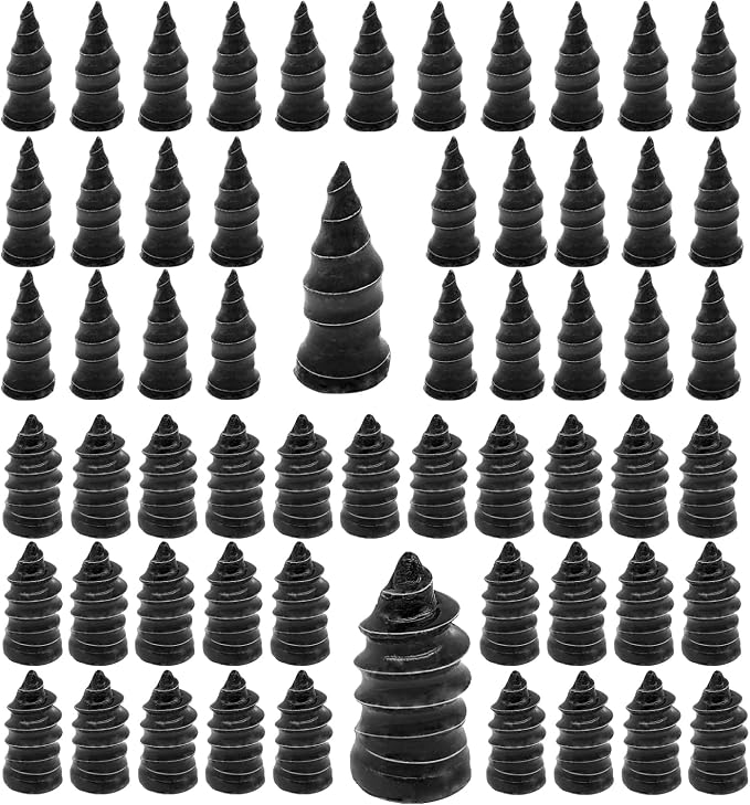 60PCS Tire Repair Rubber Nail, Vacuum Tire Repair Kits Spiral Rubber Nails, Tire Screw Plug Fast Tool Self Service Tire Repair Nail for car, Motorcycle, Truck, Tractor Tire Puncture Repair
