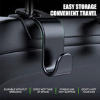 Car Back Seat Headrest Hooks, 4 Pack Black Stylish Back Seat Hanger for Car Handbag Clothes Coats Grocery Bags, Car Interior Accessories (Black2)