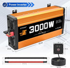 3000 watt Power Inverter Pure sine Wave 3000W 12v to 110v for car Vehicles Truck Camping Solar Panel Power Converter with Clamps and Remote car Power inverters 3000W