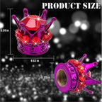 4PCS Crown Bling Tire Stem Valve Caps, Crystal Diamond Tire Air Cap Set Universal Copper Core Stem Covers for Cars, SUV, Trucks, Bikes, Motorcycles, Bicycles (Purple & Red)