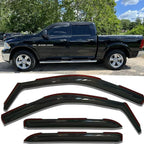 in-Channel Window Rain Guards Deflectors for Dodge RAM 1500 2500 3500 Crew & Mega Cab 2009-2018, Vent Visors Sun Shields for Trucks, Smoke 4PCS