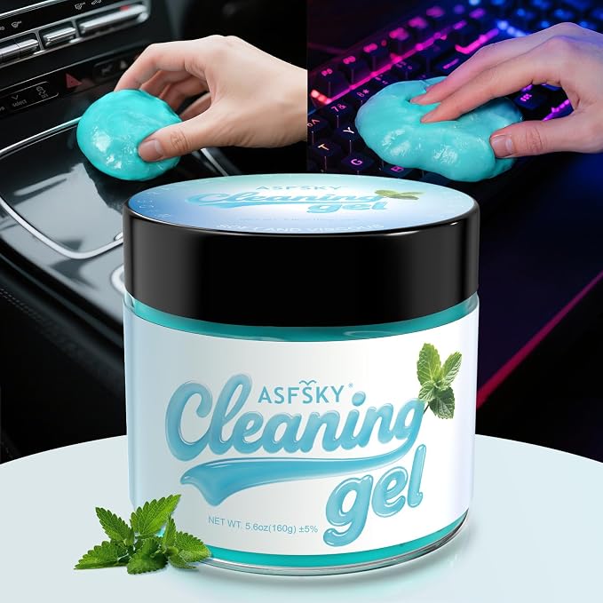 Car Cleaning Gel (Blue,Mint) Cleaning Putty Universal Dust Cleaning Car Interior Cleaner Keyboard Dust Remover Car Slime Gifts for Men Women girl（1 pack）