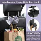 2PCS Car Seat Headrest Hook, Cute Bow Stylish Seat Back Purse Handbag Hanger Organizer, Multi-Purpose Auto Backseat Storage Hook Holder for Umbrella Coat Bag, Universal Fit (Purple)