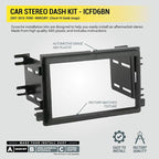 ICFD6BN Double DIN Radio Installation Dash Kit Compatible with Select 2007-2010 Ford and Mercury Vehicles - Complete Basic Aftermarket Car Stereo Install Kit - See Fit Guide Image for Vehicles