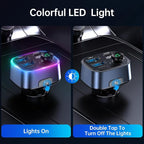 Bluetooth 5.4 FM Transmitter Car Adapter 48W(PD 36W & 12W) [Light Switch] [Hi-Fi Deep Bass] [Fast Charging] Wireless Radio Music Adapter LED Display Hands-Free Calling Support USB Drive