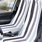 Car Seat Towel Covers with Storage Bag, 63 x 32 Inch Universal Non Slip Waterproof Sweat Protector for Car Truck, Gym Swimming Running, Machine Washable(2 Pack,Black Vertical Stripes)