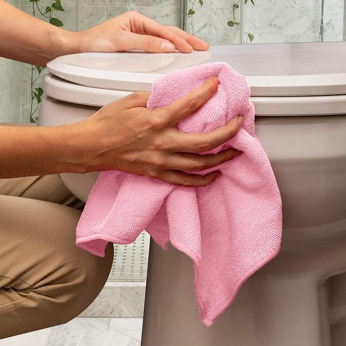 Microfiber Cleaning Cloths (Value Pack of 36) - Size 16 x 16 Inches, Highly Absorbent Cleaning Rags, Lint Free, Reusable and Washable, Microfiber Towels for Cars