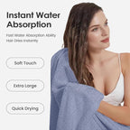 Bath Towels, Pack of 4, 30"x60", Large Microfiber Towel Set, Ultra Soft, Super Absorbent, Fast Drying, Perfect for Suana, Shower, Pool, Sport, Travel, Fitness, SPA,Yoga, Coral Fleece - Blue