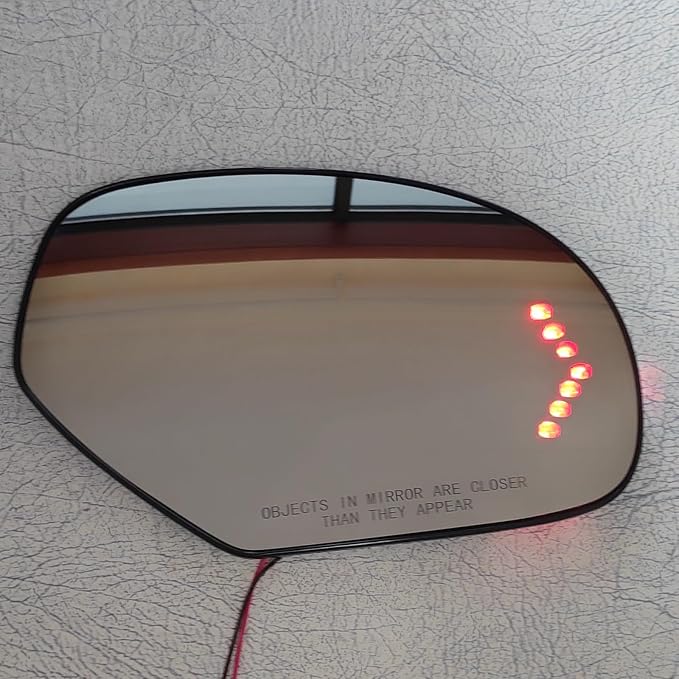 RH Passenger Side Mirror Glass Replacement for 2007-2014 Chevrolet Silverado Suburban Tahoe Avalanche GMC Sierra Yukon Cadillac Escalade Rearview Side Heated Mirror with signal light Replace GM1325138
