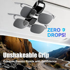2 Pack Sunglasses Holder for Car, One-Handed-Operation Visor Sunglass Holder Clip, Easy Access Storage for Driving,Universal Fits (Double Holder - Black)