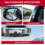 Framed Rectangular Blind Spot Mirror, HD Glass and ABS Housing Convex Wide Angle Rearview Mirror with Adjustable Stick for Universal Car (2 pcs)