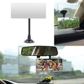 Suction Cup Baby Car Mirror, Adjustabe Long Arm HD Glass Convex Wide Angle Interior Rearview Baby Rear Facing Mirror (Frameless Rectangle, Large, 6.7" X 2.9")