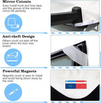 RV Windshield Cover Compatible with Class C Ford 1997-2026, UV Block Offer Complete Privacy with Light Preserves Interior (White Color with Mirror Cutouts)