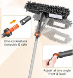 Chabatree Window Squeegee Cleaner Set 2-in-1 Window Cleaning Tool with Extendable Pole, Window Cleaning kit with Bendable Head for Indoor & Outdoor Glass for Car Indoor Outdoor High Windows（Kit1.0）