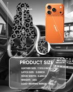 Purse Holder for Car, 2 Pack Heavy Duty Purse Hanger for Car, PU Leather Car Seat Hooks for Purses and Bags, Cute Leopard Print Headrest Organizer for Handbags & Backpacks