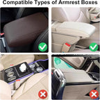 Bling Car Center Console Cover, Leather Car Arm Rest Cover Cushion with 2 Storage Bags, Universal Auto Armrest Protector Storage Box, Bling Accessories Interior for Most Vehicles (Yellow)