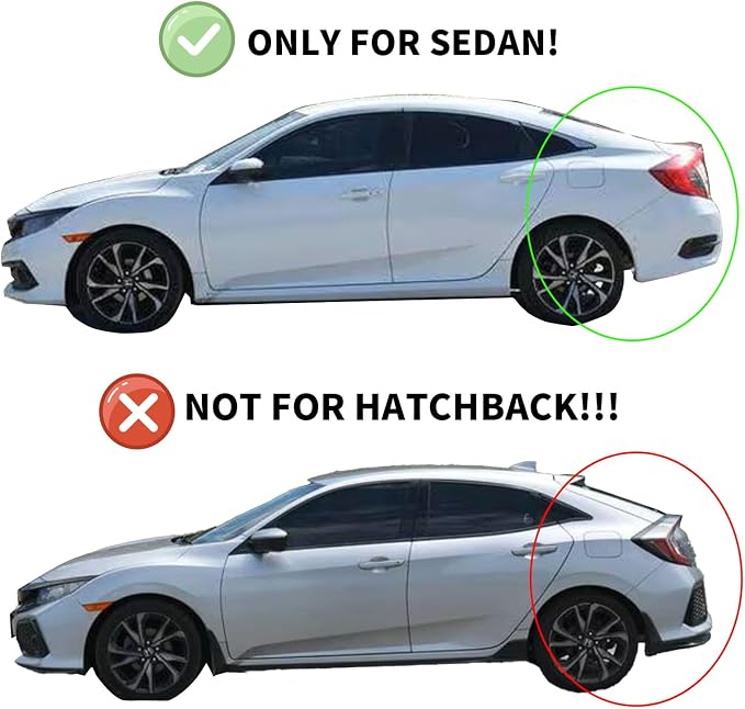 Window Visors Rain Guards for 2022 2023 2024 2025 2026 Honda Civic, Out-Channel Window Vent Wind Deflectors Visors Shades for 22 23 24 25 26 Civic, for Sedan ONLY