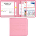 Car Registration and Insurance Holder, Car Accessories Vehicle Glove Box Car Organizer Women Wallet Case for Cards, Essential Document, Driver License by, Pink | for Cards