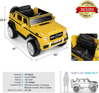 JOYLDIAS Kids Ride On Cars, Licensed Mercedes-Benz Maybach G650S, 12V7AH Battery Powered Toy Electric Car for Kids W/LED Underglow Lights,Remote Control,2 Motors,3 Speeds,Music,Bluetooth,Horn, Yellow