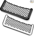 2 Pcs Boat Storage Net Bag, ABS Plastic Car Framed Mesh Net Holder, Phone & Cargo Organizer with Screws for Auto, Rv, Boat, Pontoon, Truck Pocket Storage (8 x 3 Inch)