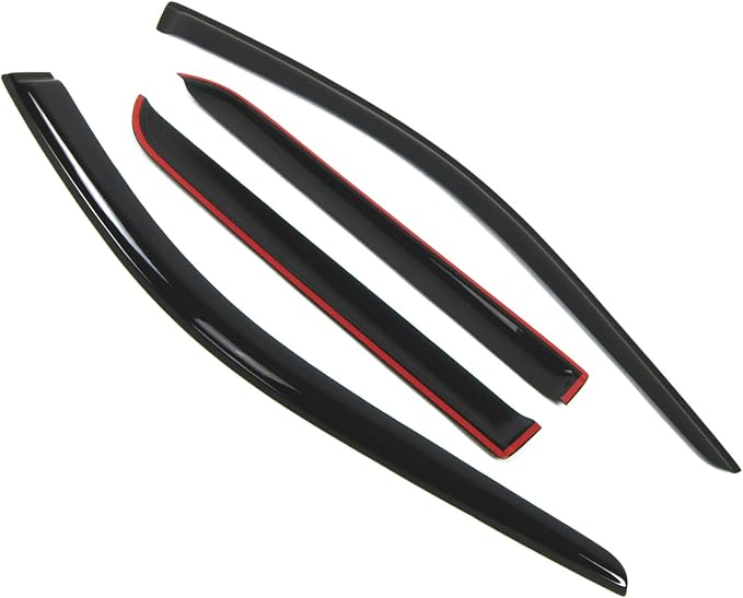 WD2-118 Dark Smoke 4 Pcs Set Window Visor (Outside Mount) Deflector Rain Guard Compatible with 2011-2016 Dodge Durango