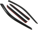 WD2-118 Dark Smoke 4 Pcs Set Window Visor (Outside Mount) Deflector Rain Guard Compatible with 2011-2016 Dodge Durango