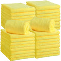 30 Pcs Edgeless Microfiber Plush Towels for Cars Detailing Drying Wash Polishing Absorbent Cleaning Cloths, 500 GSM (16 x 16 Inch,Yellow)