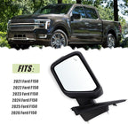 Left Driver Side Mirror Compatible With 2021-2026 Ford F150 With Manual Folding Power Glass Heated Blind Spot Turn Signal Puddle Light Matte Black Replace#ML3Z17683SA(11Pins)