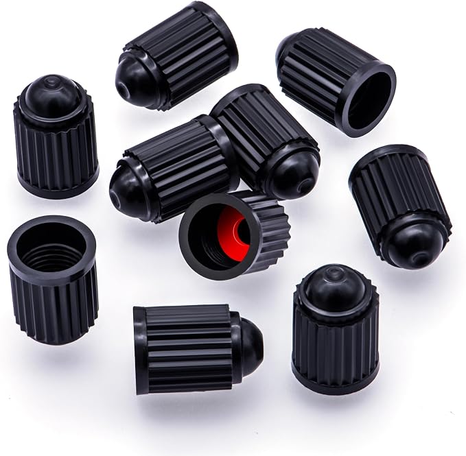 30PCS Tire Valve Stem Caps, The Upgraded Version Plastic Air Caps Cover, with O-Ring Rubber Seal, Universal Tyre Valve Dust Caps for Cars, SUV, Trucks, Bikes, Motorcycles, Bicycles(Black)