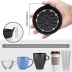 Car Cup Coaster Universal Non-Slip Cup Holders Bling Crystal Rhinestone Car Interior Accessories 2 Pack Black Flower