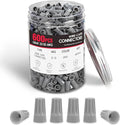 600PCS Gray Wire Connectors Kit 22-20 AWG Electric Wire Caps Insulating Insert Twist Electrical Wire Terminal with Spring for Connect Electrical Wiring Automotive Car Truck Boats Marine