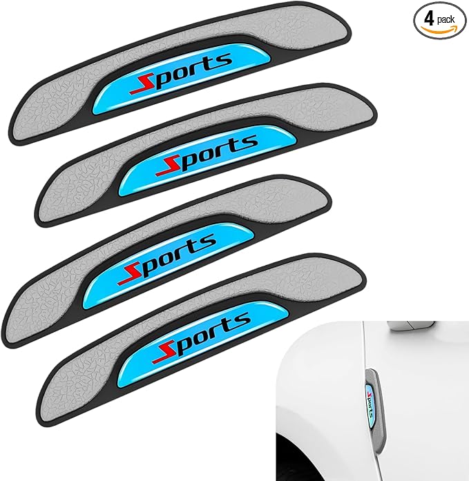 4 PCS Car Door Edge Guards, Luminous Anti-Collision Car Door Protector, Anti-Scratch Vehicle Side Door Edge Guard Trim, Universal for Most Cars, Sedans, Trucks, SUVs (Gray)