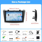 [6+128G] 8-Core Android 15 Car Radio Stereo for Mazda 3 2009-2013 with Wireless Carplay&Android Auto,9 Inch Touchscreen Car Radio with Mirror Link Bluetooth FM/RDS DSP HiFi WiFi GPS SWC