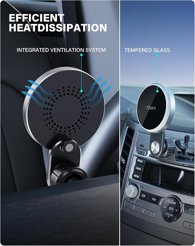 for MagSafe CD Car Mount Charger, Ultra Magnetic Phone Holder for CD Slot Charging, Fast Wireless Car Charger Mount Fit for iPhone 17 16 15 14 13 12 Pro Max Plus Mini (for Qi Charging)