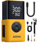 L7S Tire Inflator Portable Air Compressor Cordless with Digital Pressure Gauge, 150 PSI LED Light Bike Air Pump with Fast Inflation & Auto Shut-Off for Car Tires,Motorcycles,Bikes,Balls,Yellow