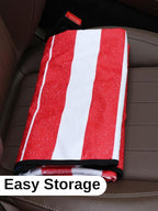 2PCS Terry Cloth seat Cover Universal Waterproof Car Sport Towel Seat Cushion Non-Slip Sweat-Absorbent Towel Cloth Suitable for Gym Workout, Universal Fit for Car SUV Van-Flag