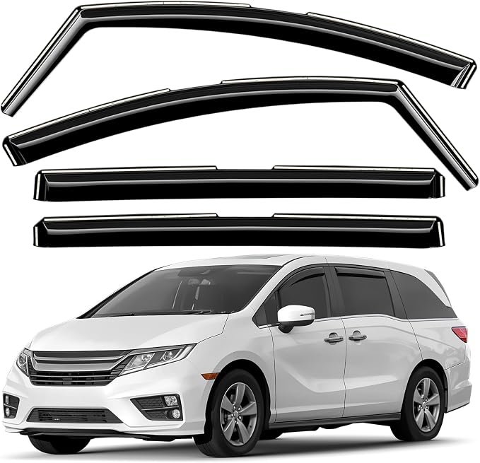 GrandWheel Window Deflectors Smoke Tinted in-Channel Side Window Vent Visor Deflectors Rain Guards Compatible with Odyssey 2018-2026 - 4pcs. GW0851