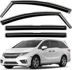 GrandWheel Window Deflectors Smoke Tinted in-Channel Side Window Vent Visor Deflectors Rain Guards Compatible with Odyssey 2018-2026 - 4pcs. GW0851