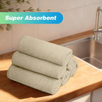 Brown Microfiber Cleaning Cloth, 24 Pack Absorbent Cleaning Rags, Lint-Free, Streak-Free Cleaning Towels for Car Kitchen House, 12"X11"