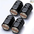 4Pack Aztec Coffee Car Tire Valve Stem Caps Aluminum Valve Stem Covers | Corrosion Resistant Car Valve Cap for Auto SUV Bike Motorcycle Valve Decor Native Southwest Car Accessories Gifts