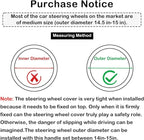 Steering Wheel Cover, with Non-Slip Lining, Cool in Summer Warm in Winter for Men Women, 14.5-15 Inch Non-Slip Breathable Leather Car Steering Wheel Protector